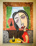 Drunk Lady on a Train - Acrylic on Stretched Canvas by JDouglas (Original)