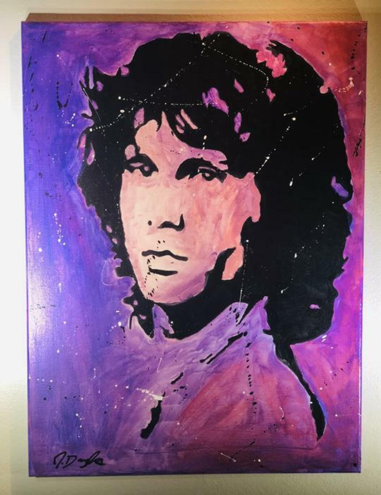 Jim Morrison - Acrylic on Stretched Canvas by JDouglas
