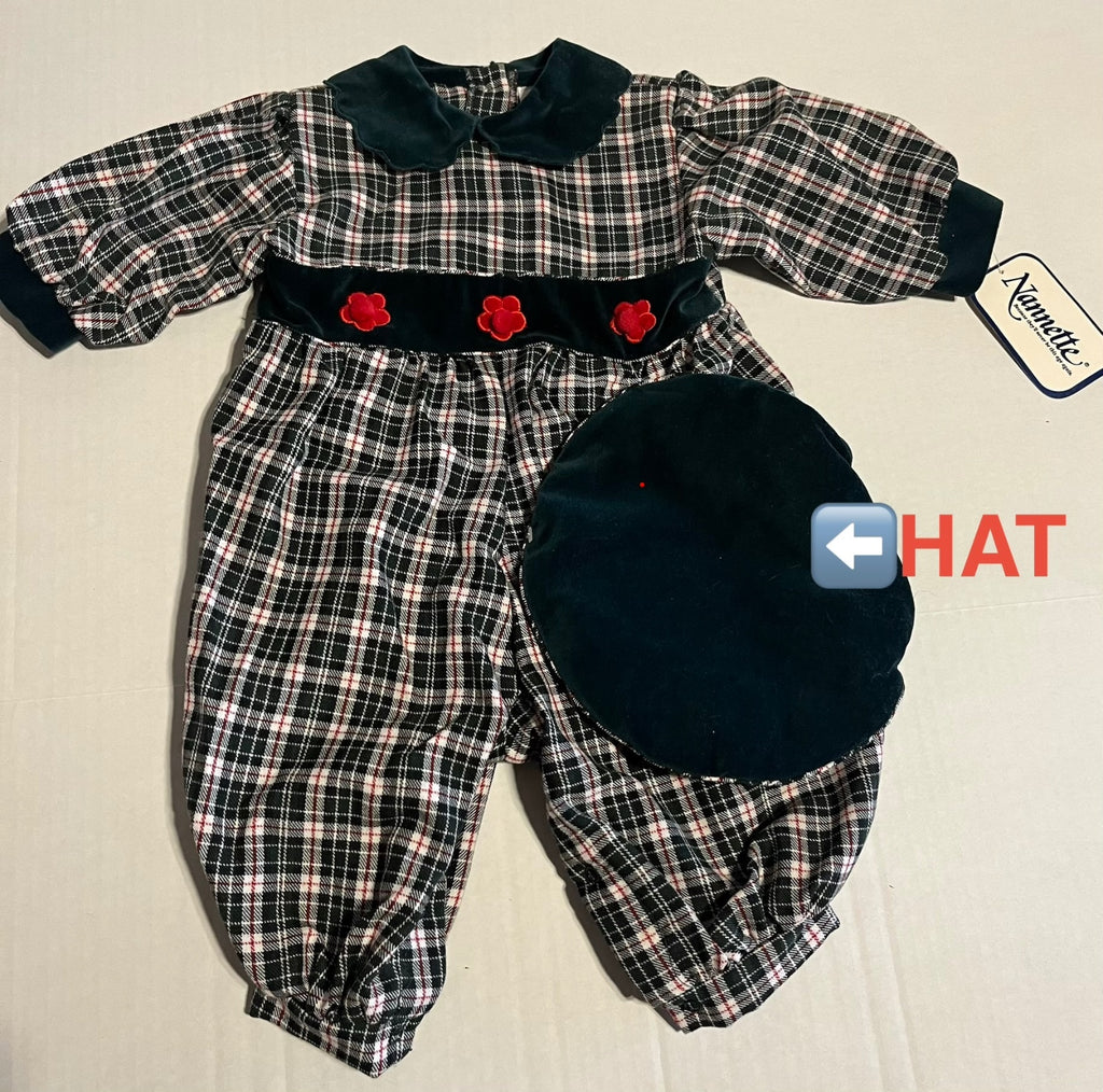 Namaste baby jumpsuit with hat 6/9 Mos NWT