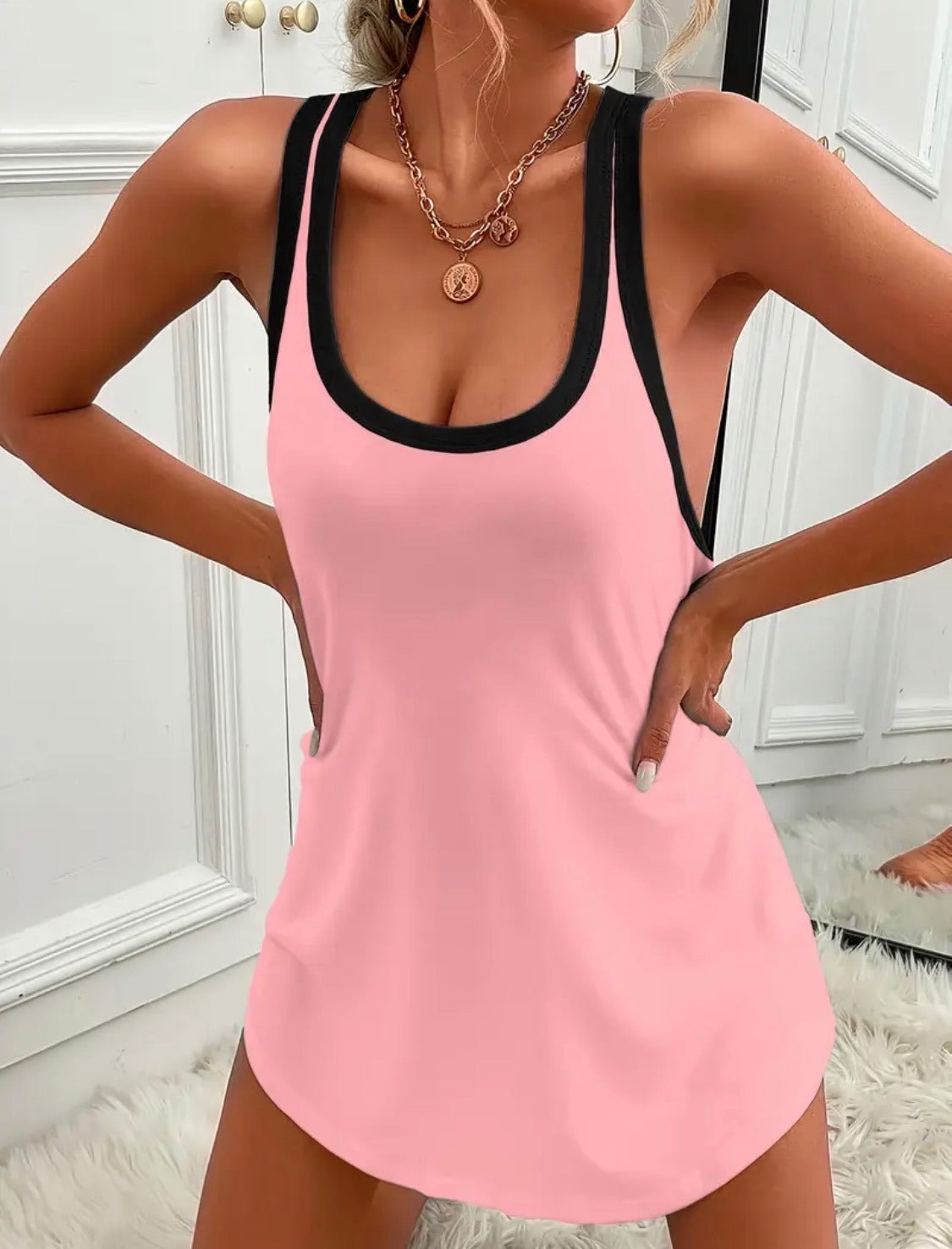Pink and Black Tunic SZ M