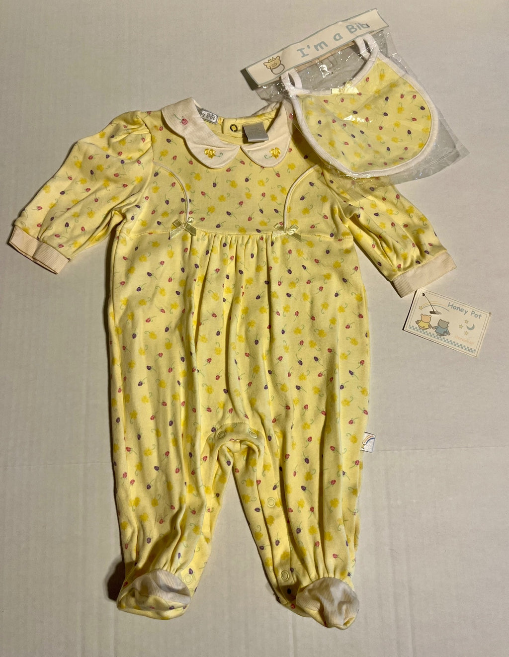 Baby One Piece with Bib NWT 3/6 Mos