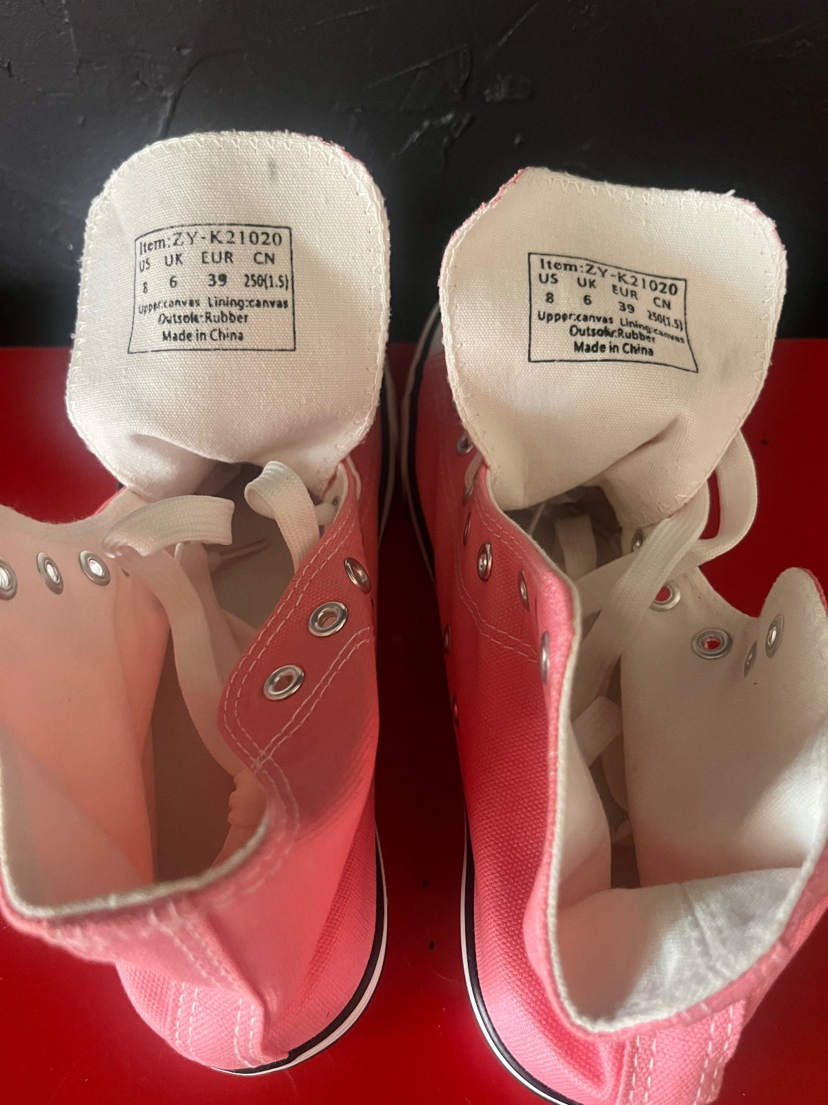 Chuck Taylor Style Pink Canvas Sneakers