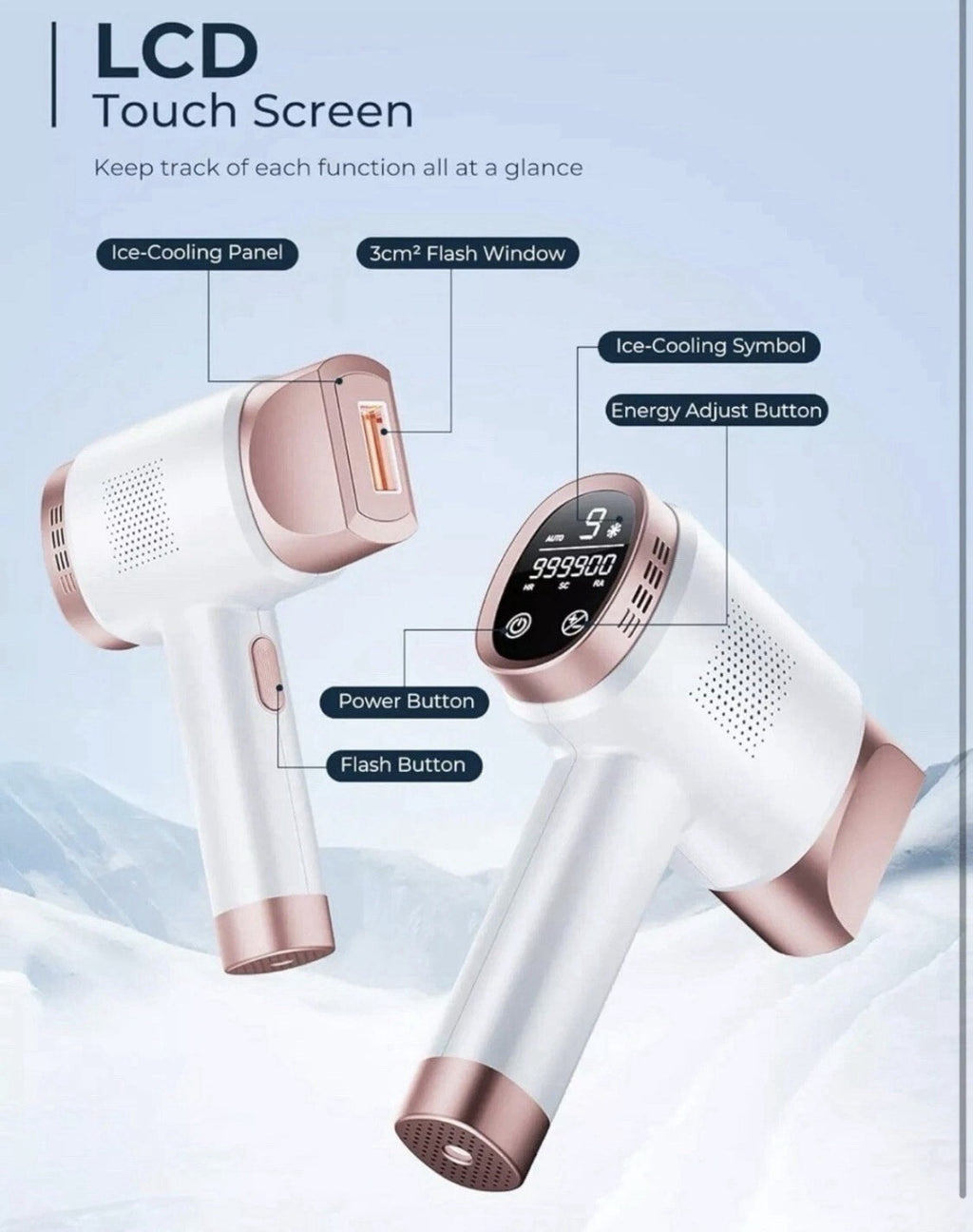 Laser Hair Removal for Women & Men IPL Ice-Cooling System