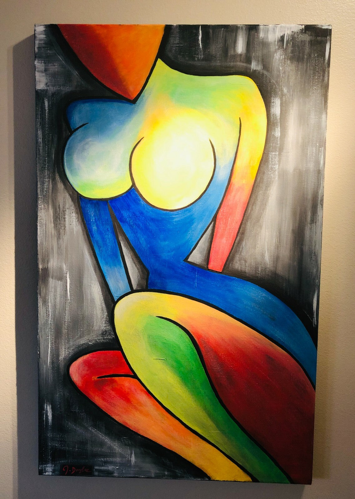 Lonely - Original Modern Art - Acrylic on Stretched Canvas by JDouglas